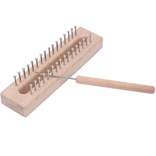 HEEPDD Schal Strickmaschine, rechteckige Holz Webstuhl Hand Wolle Strickwerkzeug Kinder Weben Spielzeug mit Ellenbogen Häkelnadel (6,3 x 1,6 x 1,4 Zoll) Webrahmen von HEEPDD
