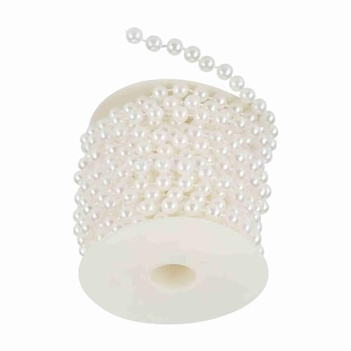 Schleifperlenkügelchen Girlandenschnur, Absahme Perlen für Hochzeit, Weihnachtsdekor mit Brandneuer Qualität, Exquisite Verarbeitung und Glänzender Schleifprozess, Erhältlich (WHITE) von HEEPDD