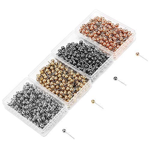 Steck nadeln, 800 Stück, runder Kopf, Kunststoff-Stecknadel, gerade, Perlenkopf-Stecknadeln für die Schneiderei, Schmuck komponenten, Markierung werkzeug Steck nadeln, 800 Stück, runder Kopf, Kunststoff-Stecknadel, gerade, Perlenkopf-Stecknadeln für die Schneiderei, Schmuck komponenten, Markierung werkzeug von HEEPDD