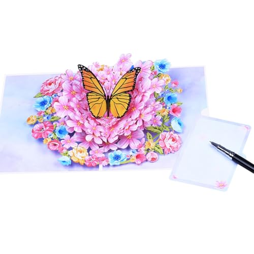 1 Set Blumen 3D Grußkarten Schöne Blume und Schmetterling Thema Popup Karte mit Umschlag für 1 Set Blumen 3D Grußkarten Schöne Blume und Schmetterling Thema Popup Karte mit Umschlag für von HEEZOU