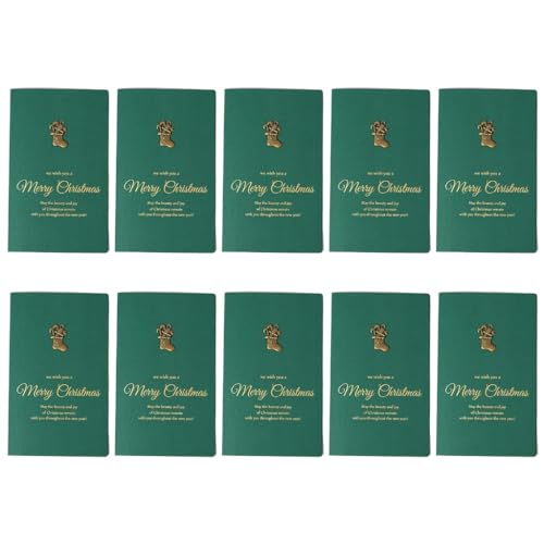 10 Stück/Packung Weihnachtsgrußkarten, Vintage-Goldmuster, Weihnachtskarte im Inneren, Zubehör für Freunde 10 Stück/Packung Weihnachtsgrußkarten, Vintage-Goldmuster, Weihnachtskarte im Inneren, Zubehör für Freunde von HEEZOU