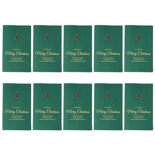 10 Stück/Packung Weihnachtsgrußkarten, Vintage-Goldmuster, Weihnachtskarte im Inneren, Zubehör für Freunde 10 Stück/Packung Weihnachtsgrußkarten, Vintage-Goldmuster, Weihnachtskarte im Inneren, Zubehör für Freunde von HEEZOU