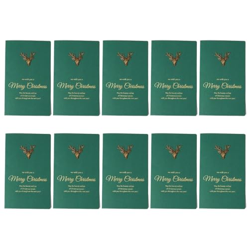 10 Stück/Packung Weihnachtsgrußkarten, Vintage-Goldmuster, Weihnachtskarte im Inneren, Zubehör für Freunde 10 Stück/Packung Weihnachtsgrußkarten, Vintage-Goldmuster, Weihnachtskarte im Inneren, Zubehör für Freunde von HEEZOU