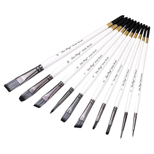 10 Stück Pinsel Acrylpinsel Künstlerpinsel Nylonhaar Malpinsel Für Aquarell Öl Körpermalerei 10 Stück Pinsel Acrylpinsel Künstlerpinsel Nylonhaar Malpinsel Für Aquarell Öl Körpermalerei von HEEZOU