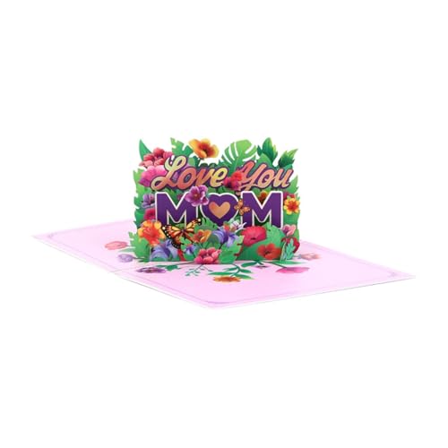 3D Popup Muttertagsfeier Karte Faltbare 3D Grußkarte Mama Briefkarte Blume Grußkarte für Muttertag von HEEZOU