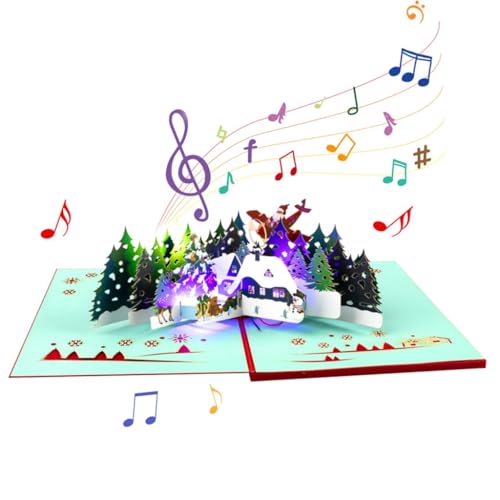 3D-Popup-Weihnachtsgrußkarte, saisonale 3D-Weihnachtsgrußkarte, Papierkarte mit Musik und Lichtern für Familie 3D-Popup-Weihnachtsgrußkarte, saisonale 3D-Weihnachtsgrußkarte, Papierkarte mit Musik und Lichtern für Familie von HEEZOU
