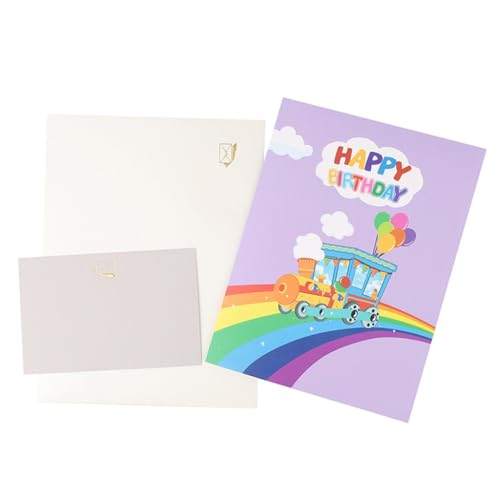 3D Regenbogen Geburtstagskarte Handgemachte Grußkarte für unvergessliche Wünsche mit Umschlag Regenbogen und Zug Überraschungskarte 3D Regenbogen Geburtstagskarte Handgemachte Grußkarte für unvergessliche Wünsche mit Umschlag Regenbogen und Zug Überraschungskarte von HEEZOU