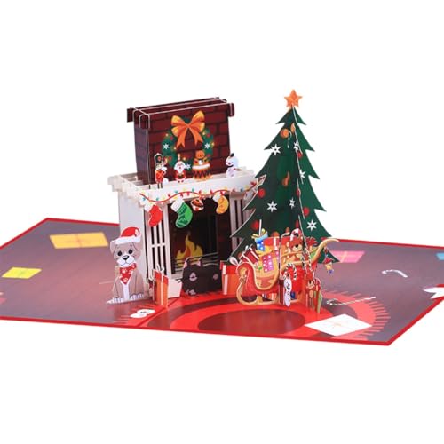 3D-Weihnachtskamin-Grußkarte, festliche warme Wünsche und Feiern, Feiertage, Neujahrsgeschenk 3D-Weihnachtskamin-Grußkarte, festliche warme Wünsche und Feiern, Feiertage, Neujahrsgeschenk von HEEZOU