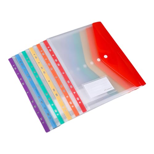 6 x gelochte Fächer, Trennblätter, transparent, mit Knopfverschluss, Dokumententasche mit 11 Löchern 6 x gelochte Fächer, Trennblätter, transparent, mit Knopfverschluss, Dokumententasche mit 11 Löchern von HEEZOU