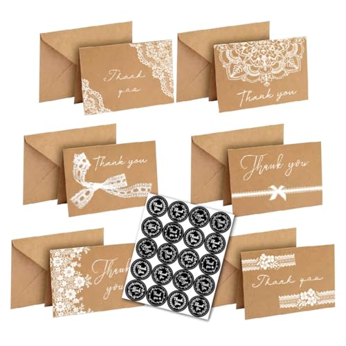 Dankeskarten mit 18 Umschlägen, 10,2 x 15,2 cm, mit Aufkleber, für Hochzeit, Geburtstag, Valentinstag, Jahrestag, 18 Stück Dankeskarten mit 18 Umschlägen, 10,2 x 15,2 cm, mit Aufkleber, für Hochzeit, Geburtstag, Valentinstag, Jahrestag, 18 Stück von HEEZOU