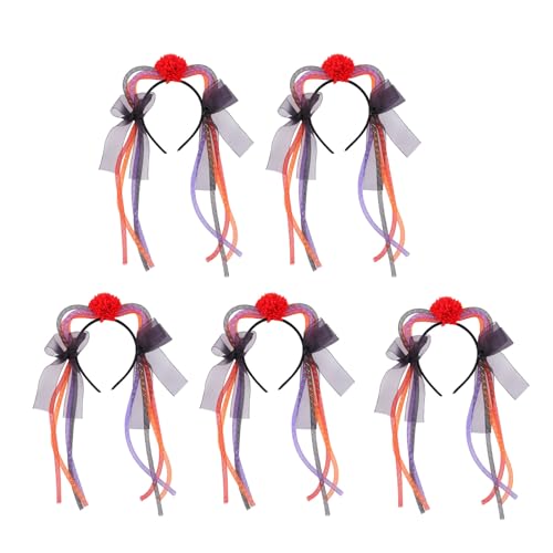 HEEZOU 5 x Katzenohren-Haarreifen für Halloween, Festlichkeiten, verstellbare Größe, Stirnbänder, bequemes Haarband, Party-Ornament von HEEZOU