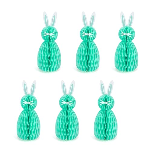 HEEZOU 6 x Wabenförmige Oster-Hängedekorationen, 3D-Hasen-Mittelstücke, modisches Accessoire für Party und Tischdekoration HEEZOU 6 x Wabenförmige Oster-Hängedekorationen, 3D-Hasen-Mittelstücke, modisches Accessoire für Party und Tischdekoration von HEEZOU