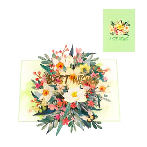 HEEZOU Bunte Blumenüberraschungskarte Klappbare Grußkarte Für Geburtstage Hochzeit HEEZOU Bunte Blumenüberraschungskarte Klappbare Grußkarte Für Geburtstage Hochzeit von HEEZOU