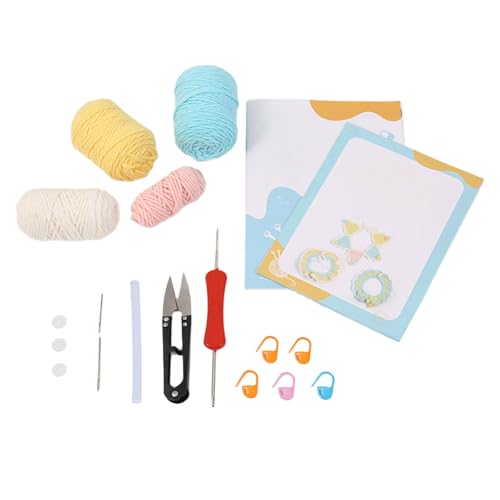 HEEZOU Häkel-Lätzchen-Set für Anfänger, Kitting, Basteln, Häkeln, Haustier-Halswärmer-Set mit Schritt-für-Schritt-Videoanleitung (evtl. nicht in deutscher Sprache) von HEEZOU