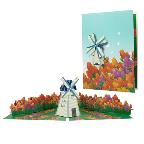 HEEZOU Papiergestaltte 3D Grußkarte Klappbare 3D Grußkarte Blumenseekarte Blumengrußkarte Für Den Muttertag von HEEZOU