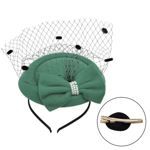 HEEZOU Süßer Fascinator, Hut, Stirnbänder mit Haarspange, dekorative Schleife, Netzstoff, Haarschmuck für Hochzeitsfeier HEEZOU Süßer Fascinator, Hut, Stirnbänder mit Haarspange, dekorative Schleife, Netzstoff, Haarschmuck für Hochzeitsfeier von HEEZOU