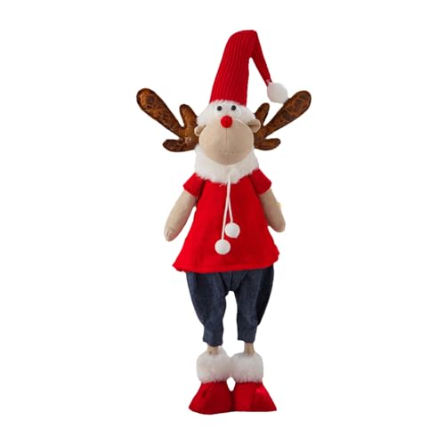 HEEZOU Weihnachtsmann/Schneemann/Hirschfigur, Heimdekoration, stehende Puppen, Fenster, Dekoration, handgefertigt, für drinnen und draußen HEEZOU Weihnachtsmann/Schneemann/Hirschfigur, Heimdekoration, stehende Puppen, Fenster, Dekoration, handgefertigt, für drinnen und draußen von HEEZOU