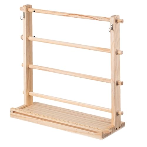 Holzbandhalter, 4 Ebenen, Präsentationsständer, Holzband-Organizer, Aufbewahrungshalter zum Verpacken von Band, Nähzubehör Holzbandhalter, 4 Ebenen, Präsentationsständer, Holzband-Organizer, Aufbewahrungshalter zum Verpacken von Band, Nähzubehör von HEEZOU