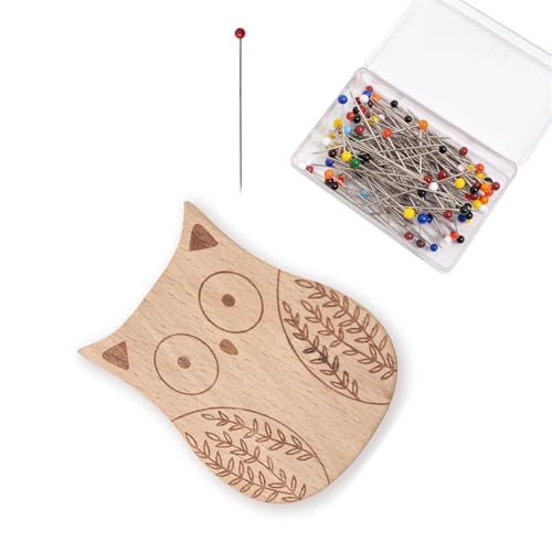 Holznadelkissen mit 100 Nähnadeln zum Schneidern, Nähen, 38 mm, Quilten, Positionierungsnadeln mit Nadelhalter Holznadelkissen mit 100 Nähnadeln zum Schneidern, Nähen, 38 mm, Quilten, Positionierungsnadeln mit Nadelhalter von HEEZOU
