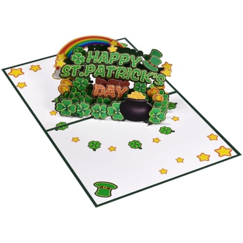 PopUp 3D StPatrick's Day Karte, StPatrick's Day Grußkarte mit StPatrick's Day Clovers 3D Karten für Neujahr PopUp 3D StPatrick's Day Karte, StPatrick's Day Grußkarte mit StPatrick's Day Clovers 3D Karten für Neujahr von HEEZOU