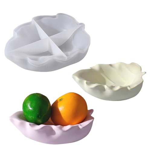 Silikonform für Blattförmige Schüssel, Schmuckaufbewahrungsplatte, handgefertigt, Epoxidharz, Gips, Obsttablett von HEEZOU