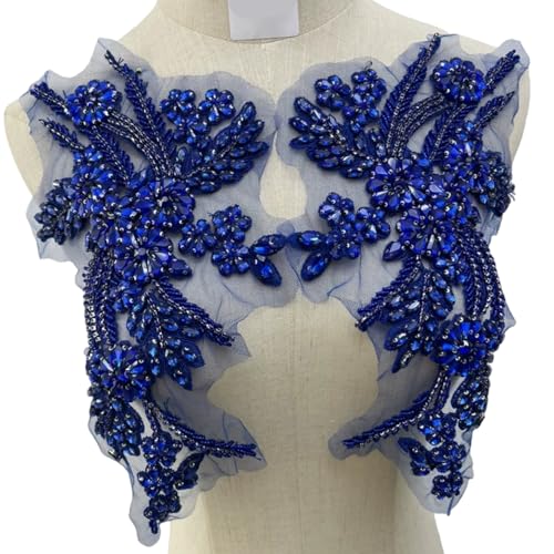 Strass-Spitzenstoff-Applikation mit Schmucksteinen zum Aufnähen für Hochzeit/Abendkleid, Kleidung, Modeprojekte, Handwerk Strass-Spitzenstoff-Applikation mit Schmucksteinen zum Aufnähen für Hochzeit/Abendkleid, Kleidung, Modeprojekte, Handwerk von HEEZOU