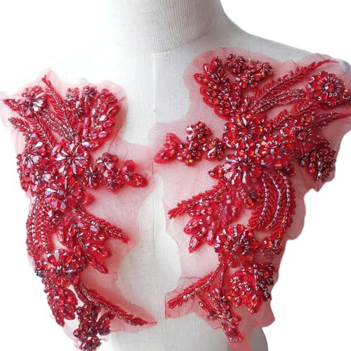 Strass-Spitzenstoff-Applikation mit Schmucksteinen zum Aufnähen für Hochzeit/Abendkleid, Kleidung, Modeprojekte, Handwerk Strass-Spitzenstoff-Applikation mit Schmucksteinen zum Aufnähen für Hochzeit/Abendkleid, Kleidung, Modeprojekte, Handwerk von HEEZOU
