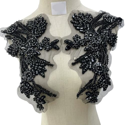 Strass-Spitzenstoff-Applikation mit Schmucksteinen zum Aufnähen für Hochzeit/Abendkleid, Kleidung, Modeprojekte, Handwerk Strass-Spitzenstoff-Applikation mit Schmucksteinen zum Aufnähen für Hochzeit/Abendkleid, Kleidung, Modeprojekte, Handwerk von HEEZOU
