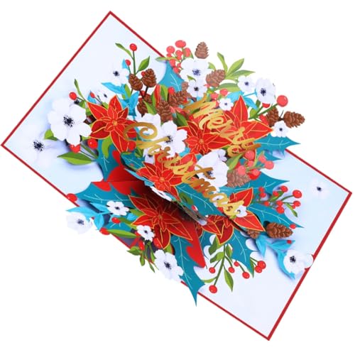 Weihnachtsblume 3D Faltbare Grußkarte Handgemachte Festival Designs Karte mit Einlegekarte für Private Nachrichten Weihnachtsblume 3D Faltbare Grußkarte Handgemachte Festival Designs Karte mit Einlegekarte für Private Nachrichten von HEEZOU