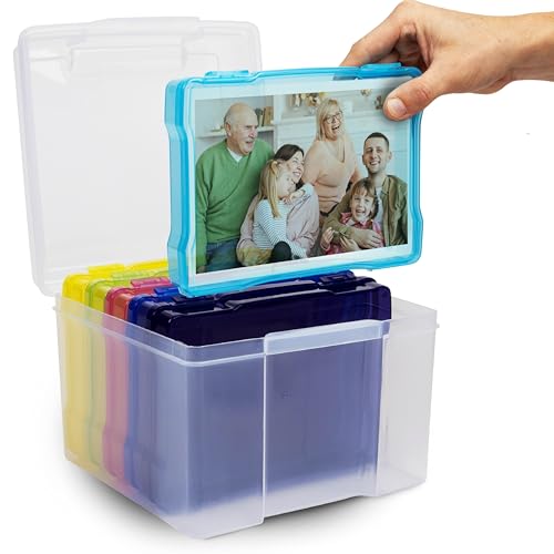 HEFTMAN 5 x 7 Regenbogen Foto Aufbewahrungsboxen - Klar Kunststoff Samen Aufbewahrungsbox Organizer mit 6 inneren Fotohüllen, Halten Sie bis zu 600 Fotos, Grußkarten Organizer für Bürobedarf, Kabel, HEFTMAN 5 x 7 Regenbogen Foto Aufbewahrungsboxen - Klar Kunststoff Samen Aufbewahrungsbox Organizer mit 6 inneren Fotohüllen, Halten Sie bis zu 600 Fotos, Grußkarten Organizer für Bürobedarf, Kabel, von HEFTMAN