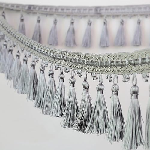 1 Meter dekorativer Fransenbesatz mit Quaste – elegantes Spitzenband aus Polyester for Nähen, for Vorhänge, Tischdecken und als Heimdekoration(Green) von HEHEH