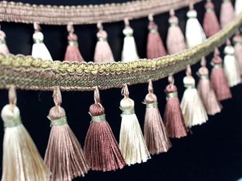 12 Yards dekorativer Fransenbesatz – elegante geflochtene Spitze aus Polyester for Nähen, for Vorhänge und Tischdecken(Champagne) von HEHEH