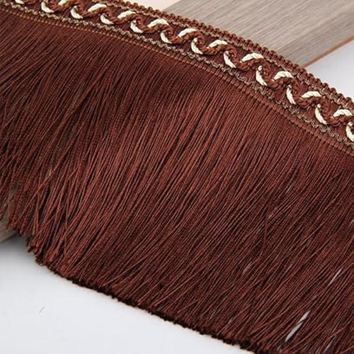 13 Meter elegantes Spitzenband mit Quasten und Fransen for selbstgemachte Kleider, Kleidungsstücke, Party-Dekoration zu Hause und Nähzubehör(Bruin) von HEHEH