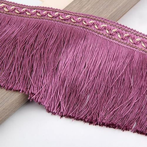 13 Meter elegantes Spitzenband mit Quasten und Fransen for selbstgemachte Kleider, Kleidungsstücke, Party-Dekoration zu Hause und Nähzubehör(Dark Pink) von HEHEH