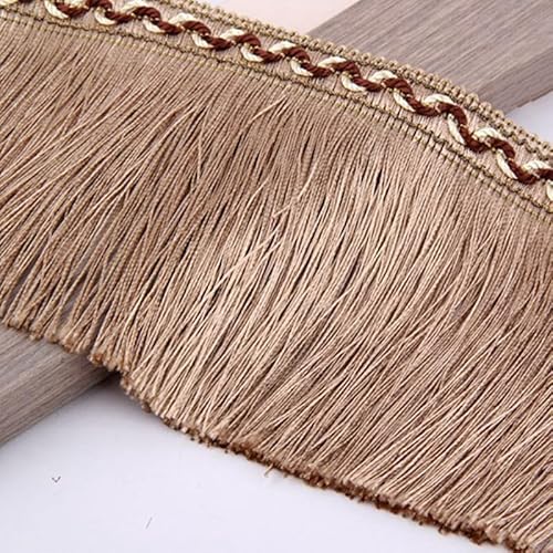13 Meter elegantes Spitzenband mit Quasten und Fransen for selbstgemachte Kleider, Kleidungsstücke, Party-Dekoration zu Hause und Nähzubehör(Khaki) von HEHEH