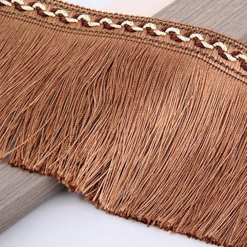 13 Meter elegantes Spitzenband mit Quasten und Fransen for selbstgemachte Kleider, Kleidungsstücke, Party-Dekoration zu Hause und Nähzubehör(Light Brown) von HEHEH