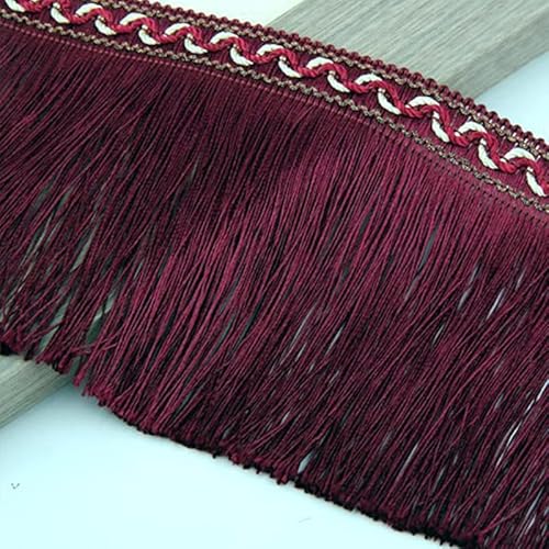 13 Meter elegantes Spitzenband mit Quasten und Fransen for selbstgemachte Kleider, Kleidungsstücke, Party-Dekoration zu Hause und Nähzubehör(Purple Red) von HEHEH