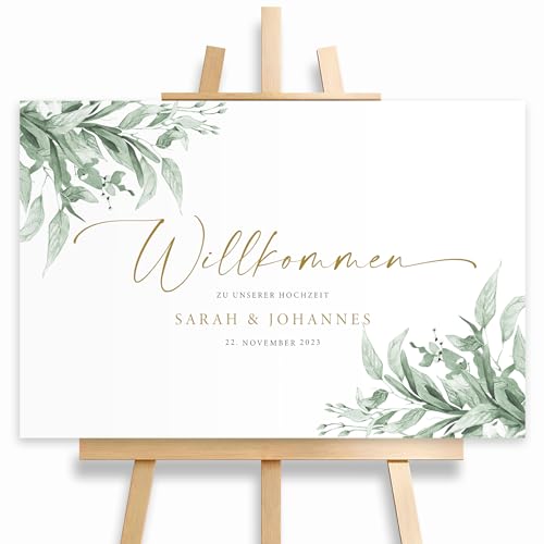 Willkommensschild Hochzeit Eukalyptus mit Datum und Namen, personalisierte Hochzeitsdekoration, Willkommen Schild, Grün, Leinwand, 60x40, (HEI Print) Willkommensschild Hochzeit Eukalyptus mit Datum und Namen, personalisierte Hochzeitsdekoration, Willkommen Schild, Grün, Leinwand, 60x40, (HEI Print) von HEI Print