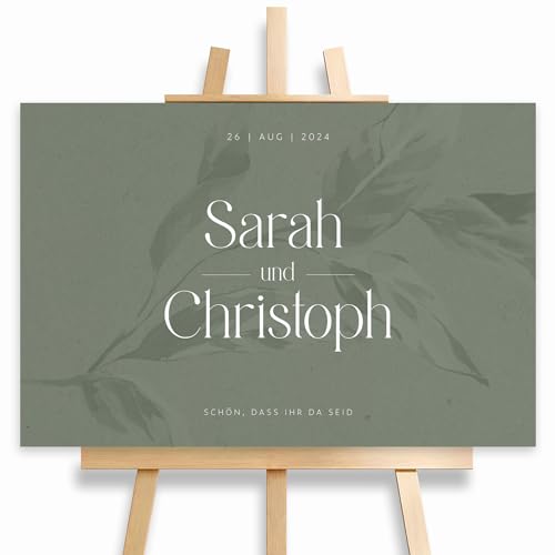Willkommensschild Hochzeit Grün mit Datum und Namen, personalisierte Hochzeitsdeko, Willkommen Schild, Eukalyptus, Leinwand, 60x40 (HEI Print) Willkommensschild Hochzeit Grün mit Datum und Namen, personalisierte Hochzeitsdeko, Willkommen Schild, Eukalyptus, Leinwand, 60x40 (HEI Print) von HEI Print