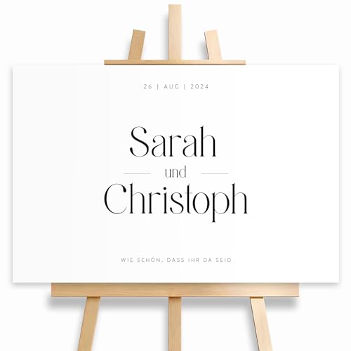 Willkommensschild Hochzeit im modernen Stil mit Datum und Namen, personalisierte Hochzeitsdeko, Willkommen Schild, schwarz weiß, Leinwand, 60x40, (HEI Print) Willkommensschild Hochzeit im modernen Stil mit Datum und Namen, personalisierte Hochzeitsdeko, Willkommen Schild, schwarz weiß, Leinwand, 60x40, (HEI Print) von HEI Print