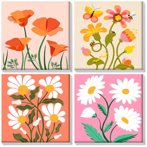 HEIBAGO 4 Pack Malen nach Zahlen Mit Rahmen, DIY Blume Ölmalerei Malen nach Zahlen Kit für Erwachsene, Anfänger, Malen nach Zahlen Kunsthandwerk Bilder für Anfänger,8×8 inch HEIBAGO 4 Pack Malen nach Zahlen Mit Rahmen, DIY Blume Ölmalerei Malen nach Zahlen Kit für Erwachsene, Anfänger, Malen nach Zahlen Kunsthandwerk Bilder für Anfänger,8×8 inch von HEIBAGO