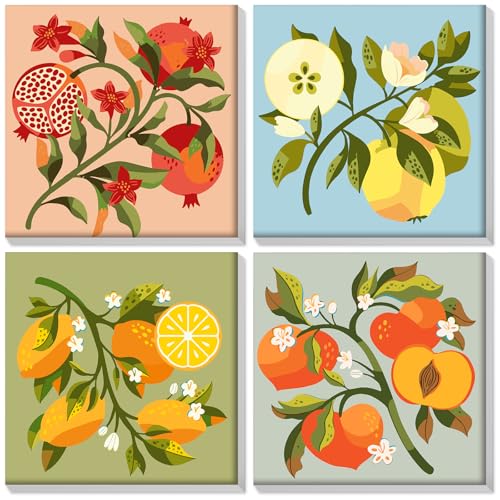 HEIBAGO 4 Pack Malen nach Zahlen Mit Rahmen, DIY Obst Ölmalerei Malen nach Zahlen Kit für Erwachsene, Anfänger, See Malen nach Zahlen Kunsthandwerk Bilder für Anfänger,8×8 inch HEIBAGO 4 Pack Malen nach Zahlen Mit Rahmen, DIY Obst Ölmalerei Malen nach Zahlen Kit für Erwachsene, Anfänger, See Malen nach Zahlen Kunsthandwerk Bilder für Anfänger,8×8 inch von HEIBAGO