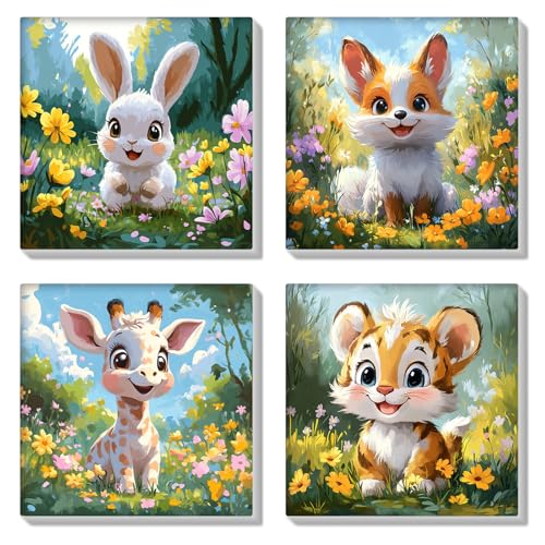 HEIBAGO 4 Pack Malen nach Zahlen Mit Rahmen, DIY Tiere Ölmalerei Malen nach Zahlen Kit für Erwachsene, Anfänger, Kaninchen Malen nach Zahlen Kunsthandwerk Bilder,8×8 inch HEIBAGO 4 Pack Malen nach Zahlen Mit Rahmen, DIY Tiere Ölmalerei Malen nach Zahlen Kit für Erwachsene, Anfänger, Kaninchen Malen nach Zahlen Kunsthandwerk Bilder,8×8 inch von HEIBAGO