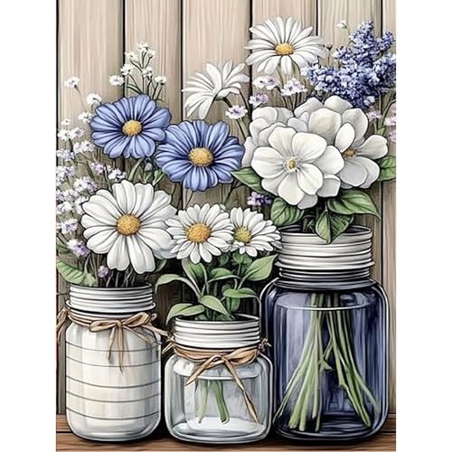 HEIBAGO 5D Diamond Painting, Blumen Full Drill Diamant Painting Sets Für Erwachsene Anfänger, DIY Cross Embroidery Diamant Kunst Tafel Diamond Art Bilder Für Home Wand Dekor 30 * 40cm von HEIBAGO