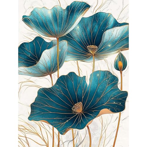HEIBAGO 5D Diamond Painting, Lotusblätter Full Drill Diamant Painting Sets Für Erwachsene Anfänger, DIY Cross Embroidery Diamant Kunst Lotusblume Diamond Art Bilder Für Home Wand Dekor 30 * 40cm HEIBAGO 5D Diamond Painting, Lotusblätter Full Drill Diamant Painting Sets Für Erwachsene Anfänger, DIY Cross Embroidery Diamant Kunst Lotusblume Diamond Art Bilder Für Home Wand Dekor 30 * 40cm von HEIBAGO
