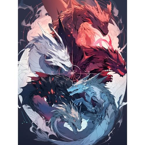 HEIBAGO 5D Diamond Painting Für Erwachsene, Drachen Rhinestone Embroidery Diamant Painting Set, DIY Full Drill Diamant Malerei Kits Diamond Art Bilder Für Anfänger, Home Dekor 30 * 40cm HEIBAGO 5D Diamond Painting Für Erwachsene, Drachen Rhinestone Embroidery Diamant Painting Set, DIY Full Drill Diamant Malerei Kits Diamond Art Bilder Für Anfänger, Home Dekor 30 * 40cm von HEIBAGO