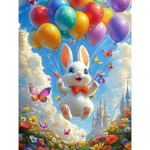 HEIBAGO 5D Diamond Painting Für Erwachsene, Hase Rhinestone Embroidery Diamant Painting Set, DIY Full Drill Diamant Malerei Kits Luftballon Diamond Art Bilder Für Home Dekor 30 * 40cm HEIBAGO 5D Diamond Painting Für Erwachsene, Hase Rhinestone Embroidery Diamant Painting Set, DIY Full Drill Diamant Malerei Kits Luftballon Diamond Art Bilder Für Home Dekor 30 * 40cm von HEIBAGO
