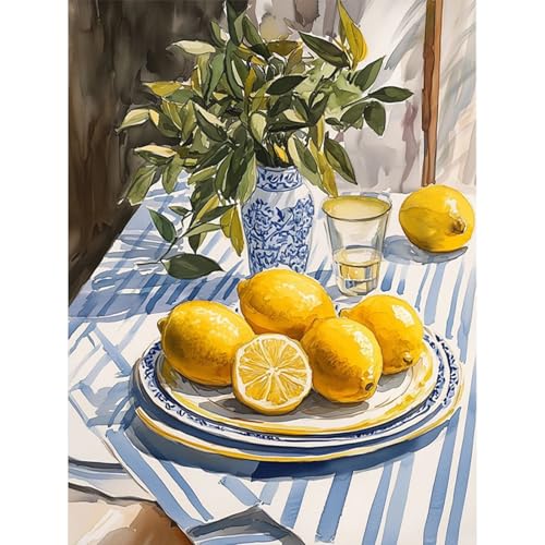 HEIBAGO 5D Diamond Painting Für Erwachsene, Obst Rhinestone Embroidery Diamant Painting Set, DIY Full Drill Diamant Malerei Kits Landschaft Diamond Art Bilder Für Home Dekor 30 * 40cm von HEIBAGO