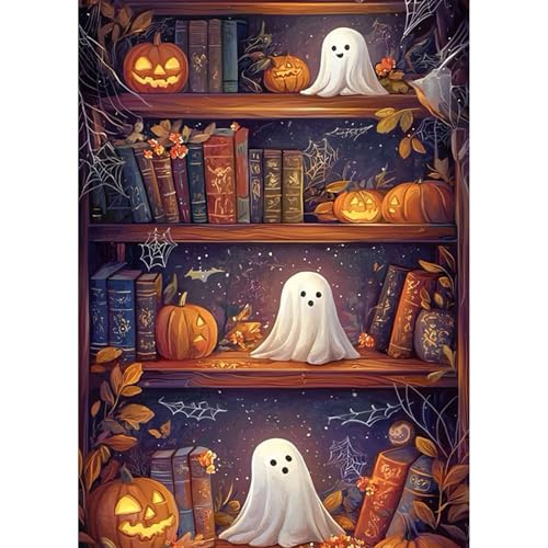 HEIBAGO 5D Halloween Diamond Painting, Gespenster Full Drill Diamant Painting Sets Für Erwachsene, DIY Cross Embroidery Diamant Kunst Bücherregal Diamond Art Bilder Für Home Wand Dekor 30 * 40cm HEIBAGO 5D Halloween Diamond Painting, Gespenster Full Drill Diamant Painting Sets Für Erwachsene, DIY Cross Embroidery Diamant Kunst Bücherregal Diamond Art Bilder Für Home Wand Dekor 30 * 40cm von HEIBAGO