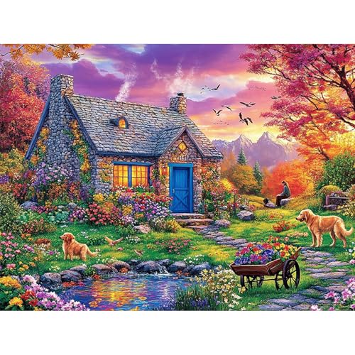 HEIBAGO 5D Hütte Diamond Painting, Hund Full Drill Diamant Painting Sets Für Erwachsene Anfänger, DIY Cross Embroidery Diamant Kunst Landschaft Diamond Art Bilder Für Home Wand Dekor 30 * 40cm HEIBAGO 5D Hütte Diamond Painting, Hund Full Drill Diamant Painting Sets Für Erwachsene Anfänger, DIY Cross Embroidery Diamant Kunst Landschaft Diamond Art Bilder Für Home Wand Dekor 30 * 40cm von HEIBAGO